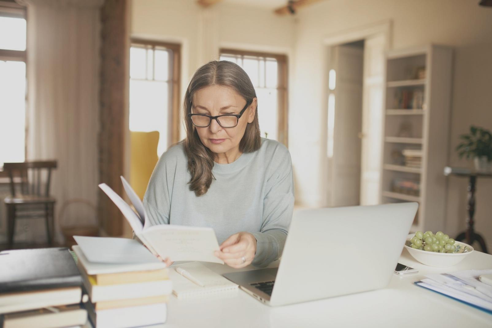 Financial analysis workspace with charts and data